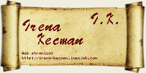 Irena Kecman vizit kartica